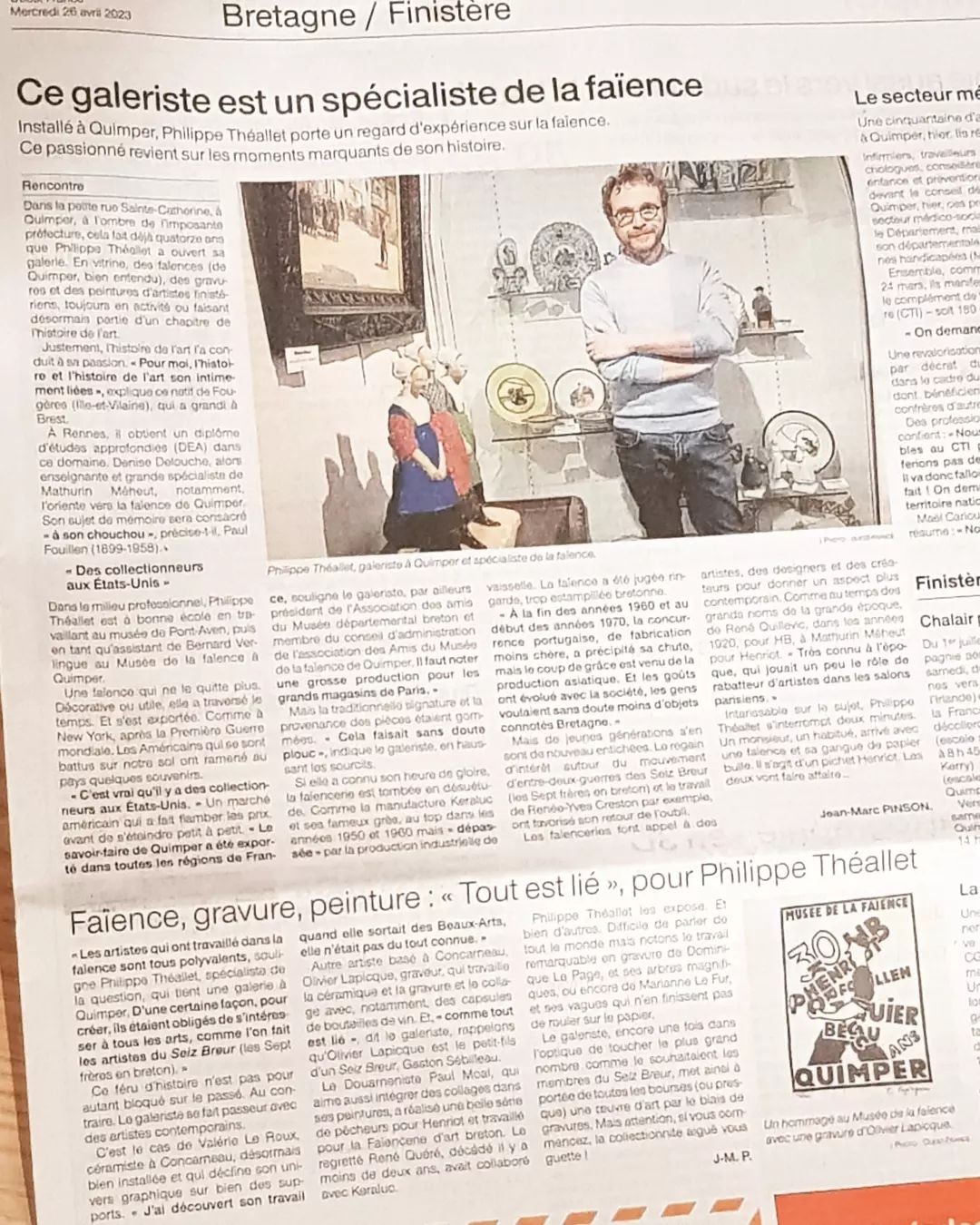 2023 galerie phillippe théallet article ouest france